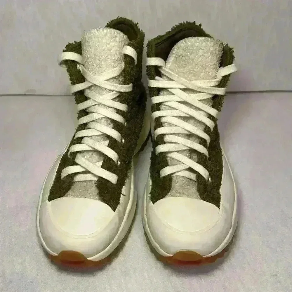 Converse Run Star Hike High Women's Fur Green Moss Lace Up 573197C Size 6.5 - Picture 6 of 15